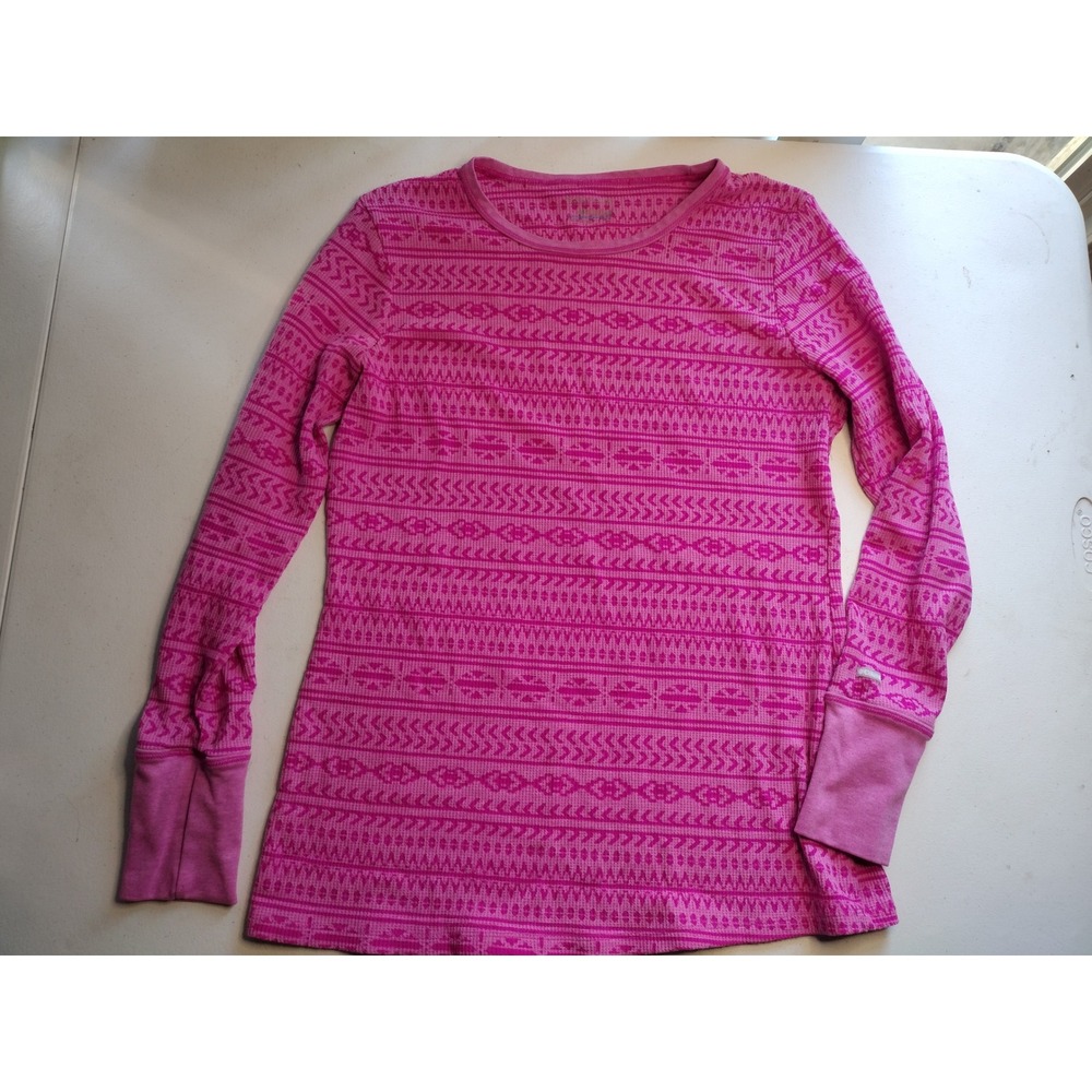 Columbia‎ Omni-Wick Pink Waffle Knit Thermal Base Layer Top Thumbholes XL